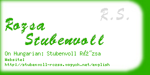 rozsa stubenvoll business card